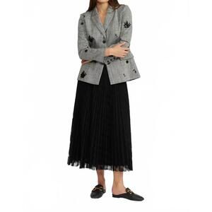 NEW LUCY PARIS madison textured pleated skirt in black